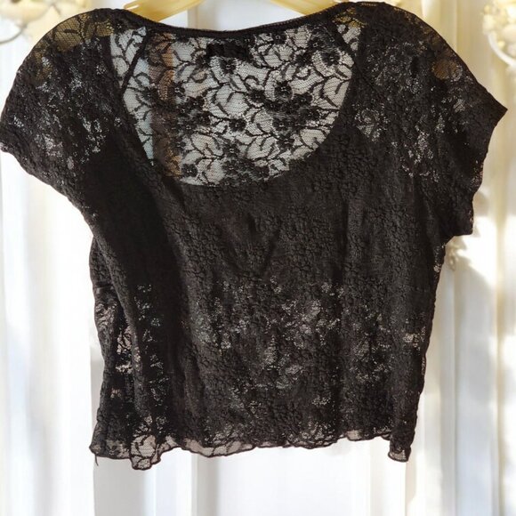 Emerson Lang Black Lace Top – XL NWT | Romantic Goth Contemporary - Picture 3 of 10